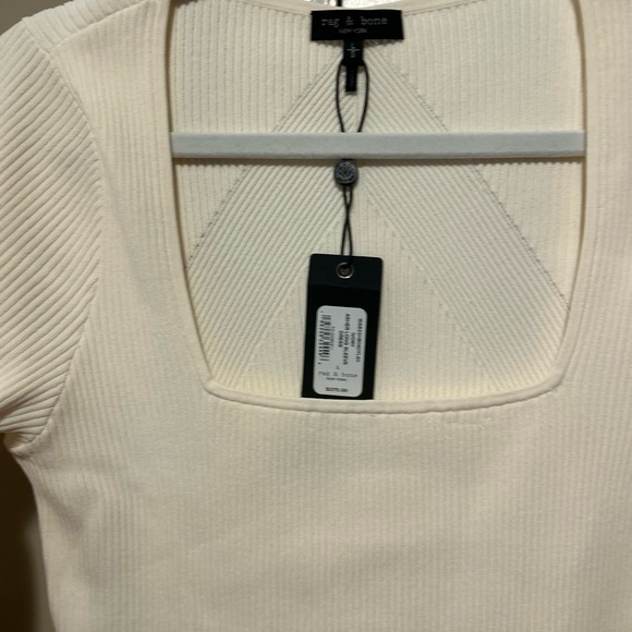 NWT Rag & Bone Ivory Bodycon Asher Ribbed dress - Picture 7 of 7